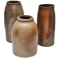 Set of Three Stoneware Jars