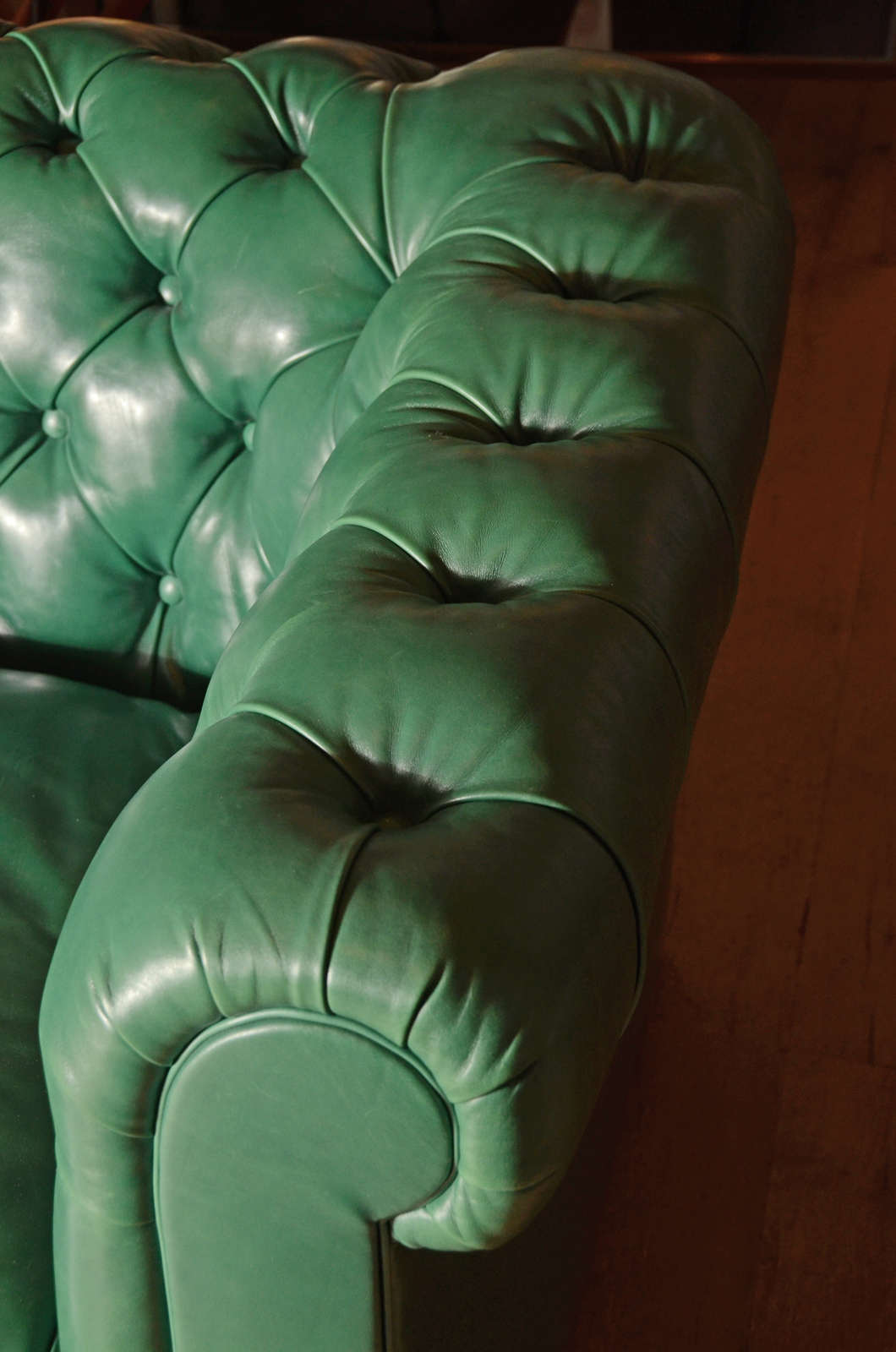 Mid-Century Modern Emerald Green Midcentury Chesterfield Sofa from England