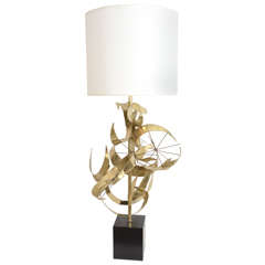 Brass Brutual Style Lamp by C. Jere
