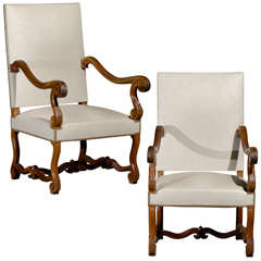 Antique Pair Tall Back French Chairs