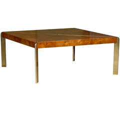 Milo Baughman Burl Coffee Table