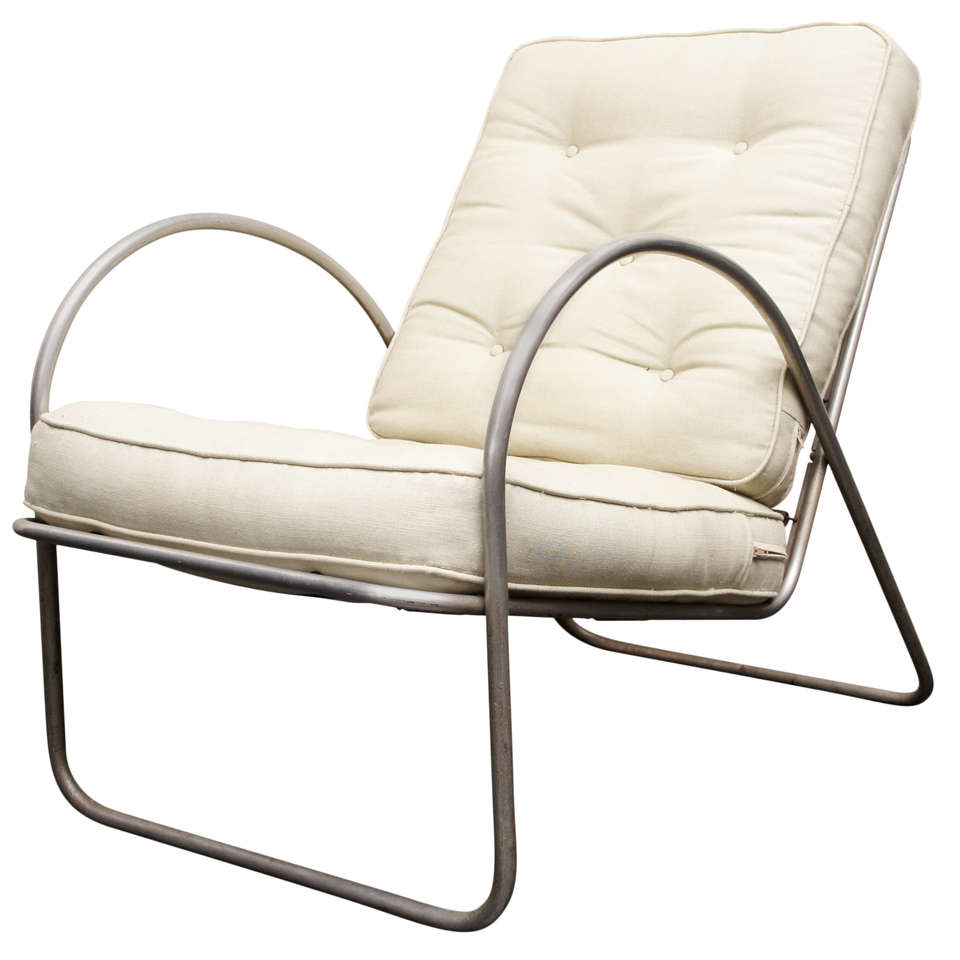 Gestural Aluminum Lounge Chair For Sale