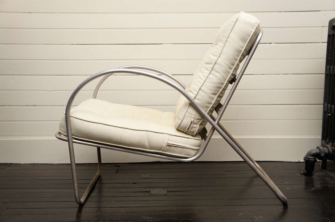 Unknown Gestural Aluminum Lounge Chair For Sale