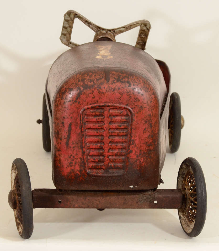 Metal Vintage Child's Red Toy Car by Duke, England, Mid 20th Century