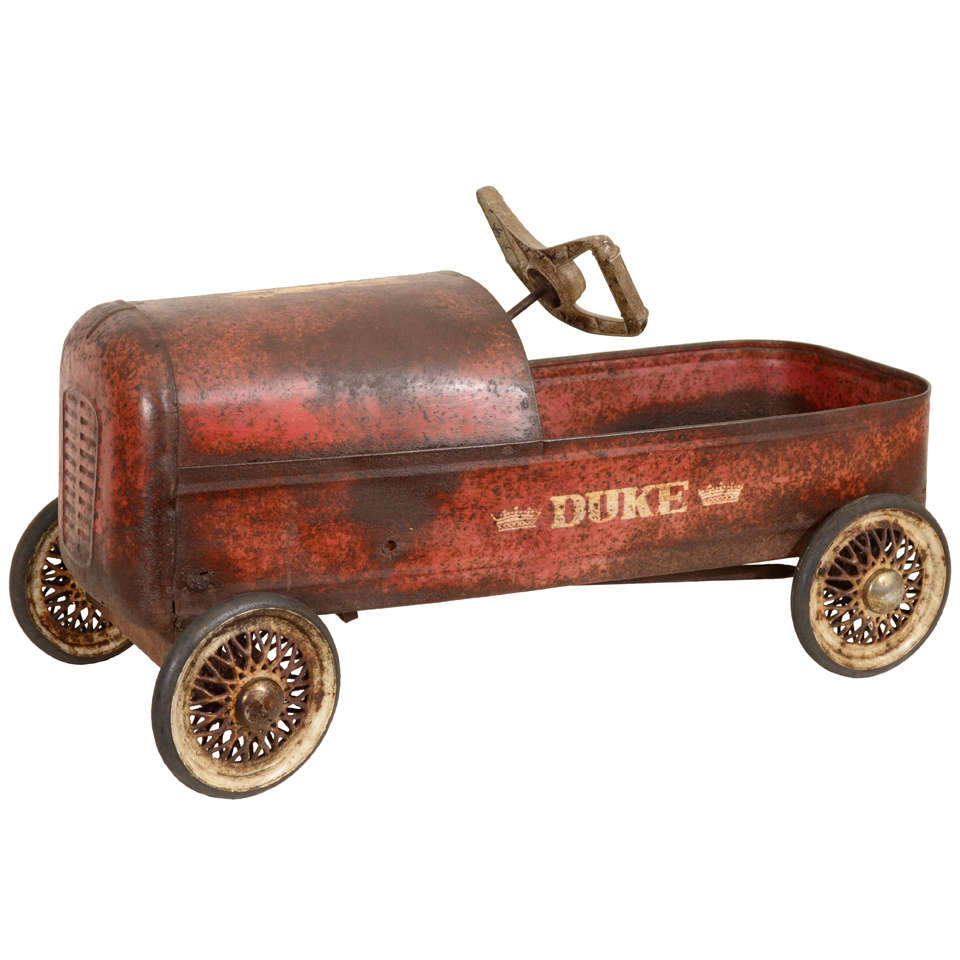 Vintage Child's Red Toy Car by Duke, England, Mid 20th Century