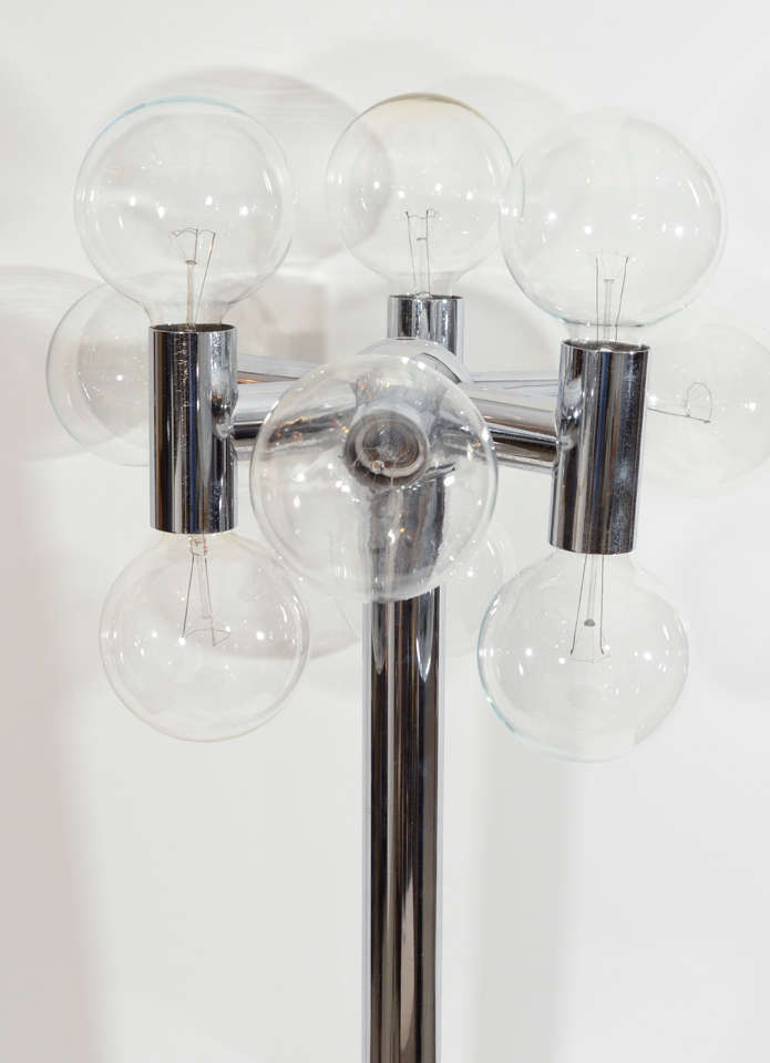20th Century Robert Sonneman Chrome Molecule Lamp