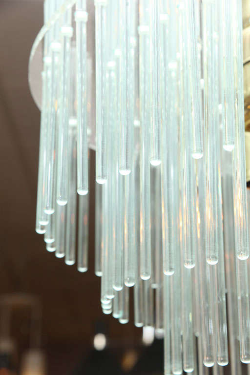 glass rod chandelier