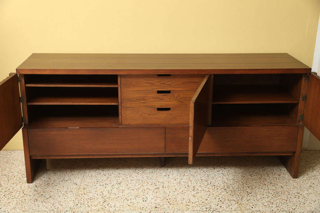 Mid-Century Modern Brilliant 1950s Harold Schwartz Dark Oak Sideboard for Romweber