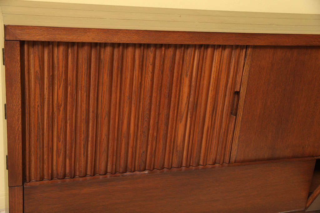 Mid-20th Century Brilliant 1950s Harold Schwartz Dark Oak Sideboard for Romweber