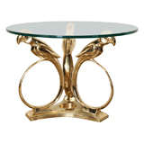 Vintage Brass Birds Coctail Table