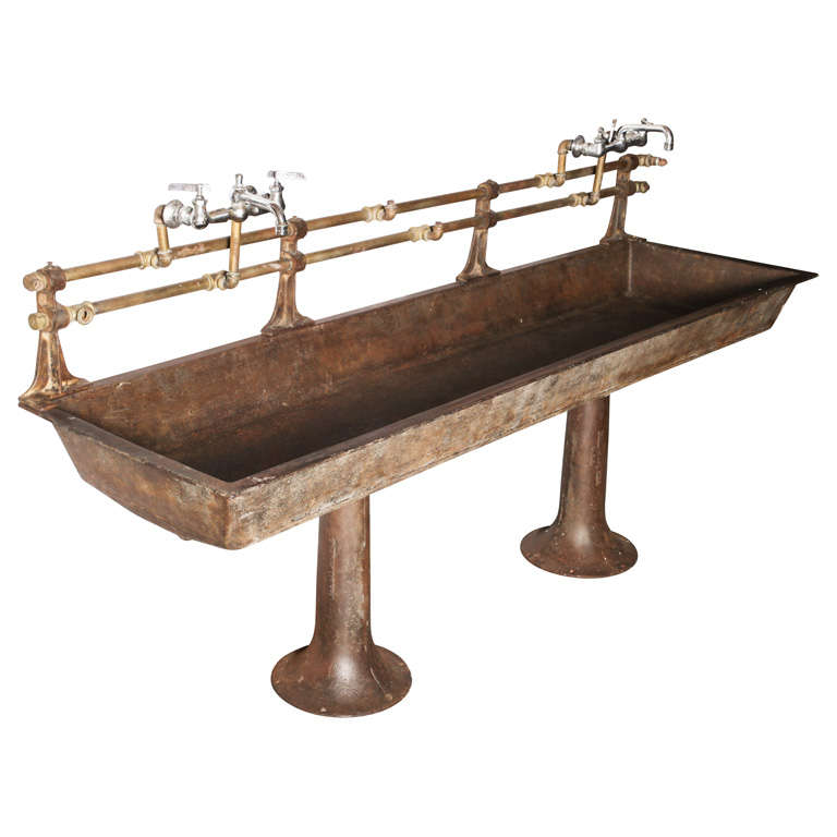 Vintage Double Pedestal Sink For Sale on 1stDibs