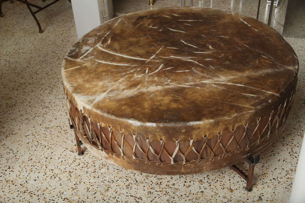 copper drum coffee table