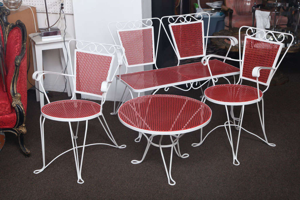 1950s Wrought Iron Patio Set At 1stdibs, 1950 S Metal Outdoor Furniture