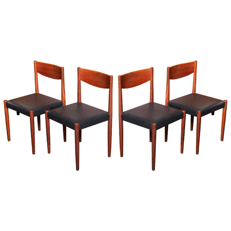 Four Poul Volther Danish Teak Dining Chairs Frem Rojle