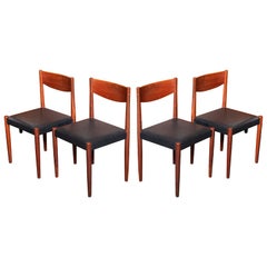 Four Poul Volther Danish Teak Dining Chairs Frem Rojle