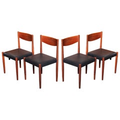 Four Poul Volther Danish Teak Dining Chairs Frem Rojle