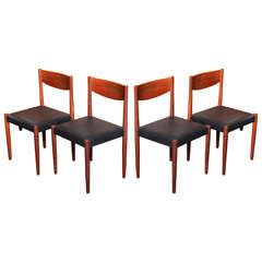 Four Poul Volther Danish Teak Dining Chairs Frem Rojle 4