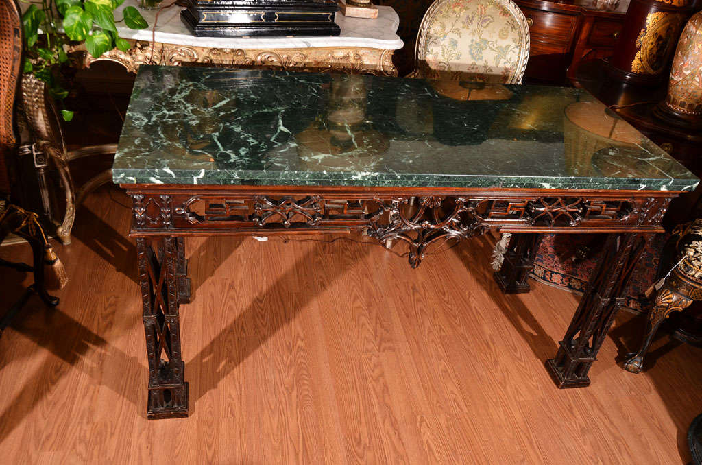English 19th C Chinese Chippendale Console