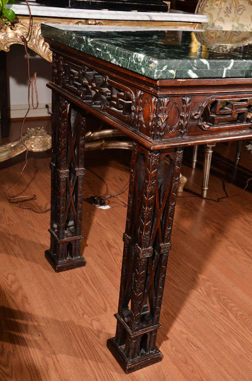 Wood 19th C Chinese Chippendale Console