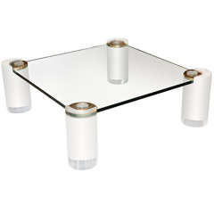 Iconic Signed Karl Springer Coffee Table.