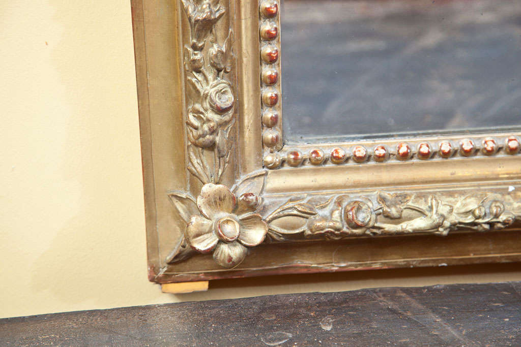 Gold Leaf 19th Century French Louis Philippe Style Giltwood Mirror