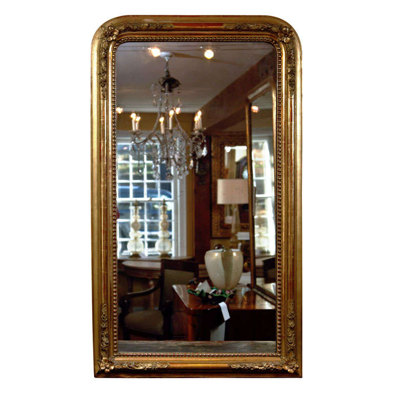 19th Century French Louis Philippe Style Giltwood Mirror