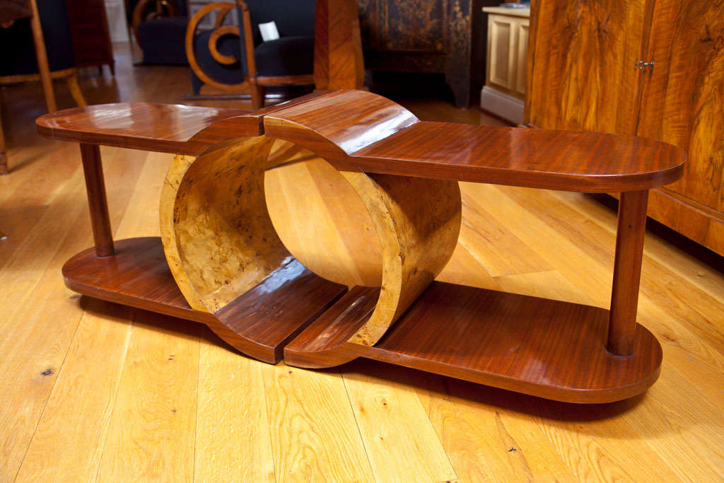 ultra-schickes Paar Continental Beistelltische aus Palisander- und Ahornholz, zusammengesetzt zu einem langen niedrigen Tisch oder aufgeteilt als Beistelltische, beachten Sie die Qualität des Holzes,  