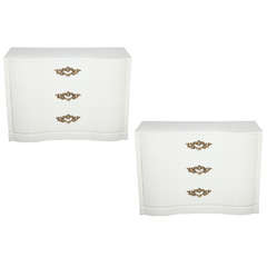 Pair of Lacquered Hollywood Regency Chests