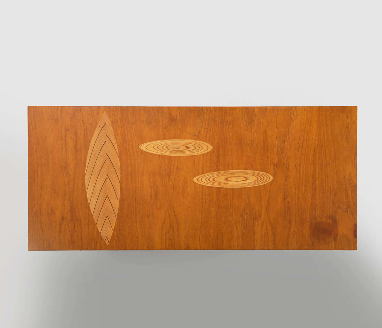 Scandinavian Modern Tapio Wirkkala Coffee Table with Remarkable Leaf Ornaments