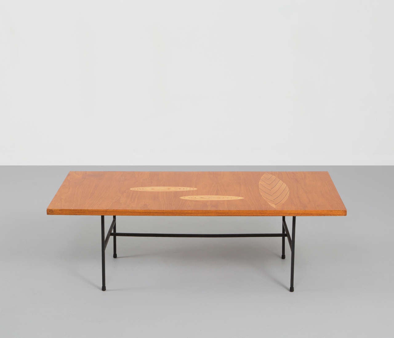 Finnish Tapio Wirkkala Coffee Table with Remarkable Leaf Ornaments