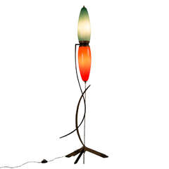 Very Unusual Floor Lamp with Two Colored Glasses