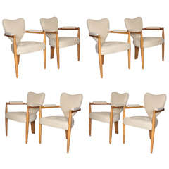 Set of Six Dining Chairs by Andre Arbus, 1940s