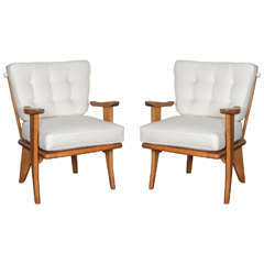 Pair of Chairs by Guillerme Et Chambron, 1950's