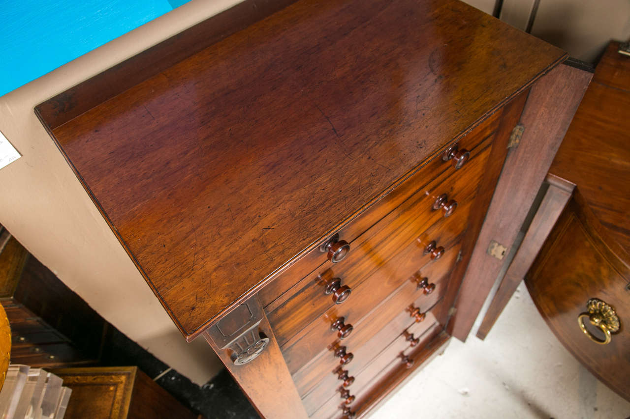 19th c. Mahogany Wellington Chest with 7 Graduated Drawers 6