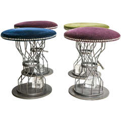Group of 4 Mid-Century Gaming Chairs- Lucite Dice