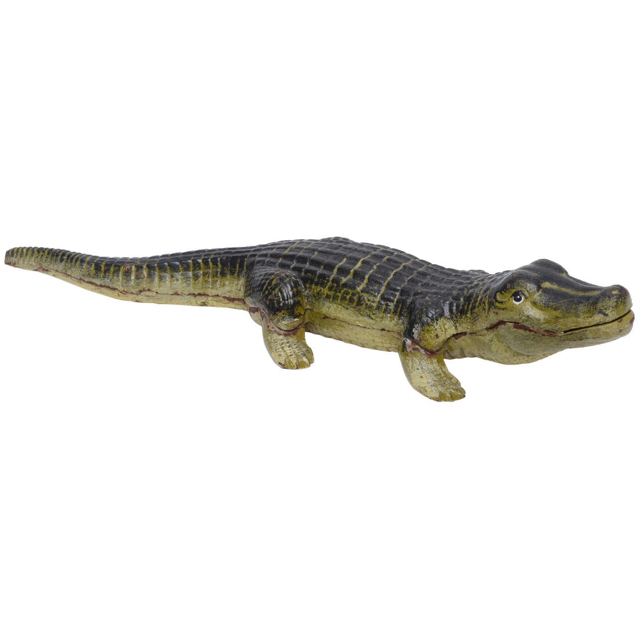 Rare Early 20th Century Alligator Door Stop with Original Paint