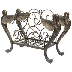 Iron Neoclassical Logs or Magazines Holder