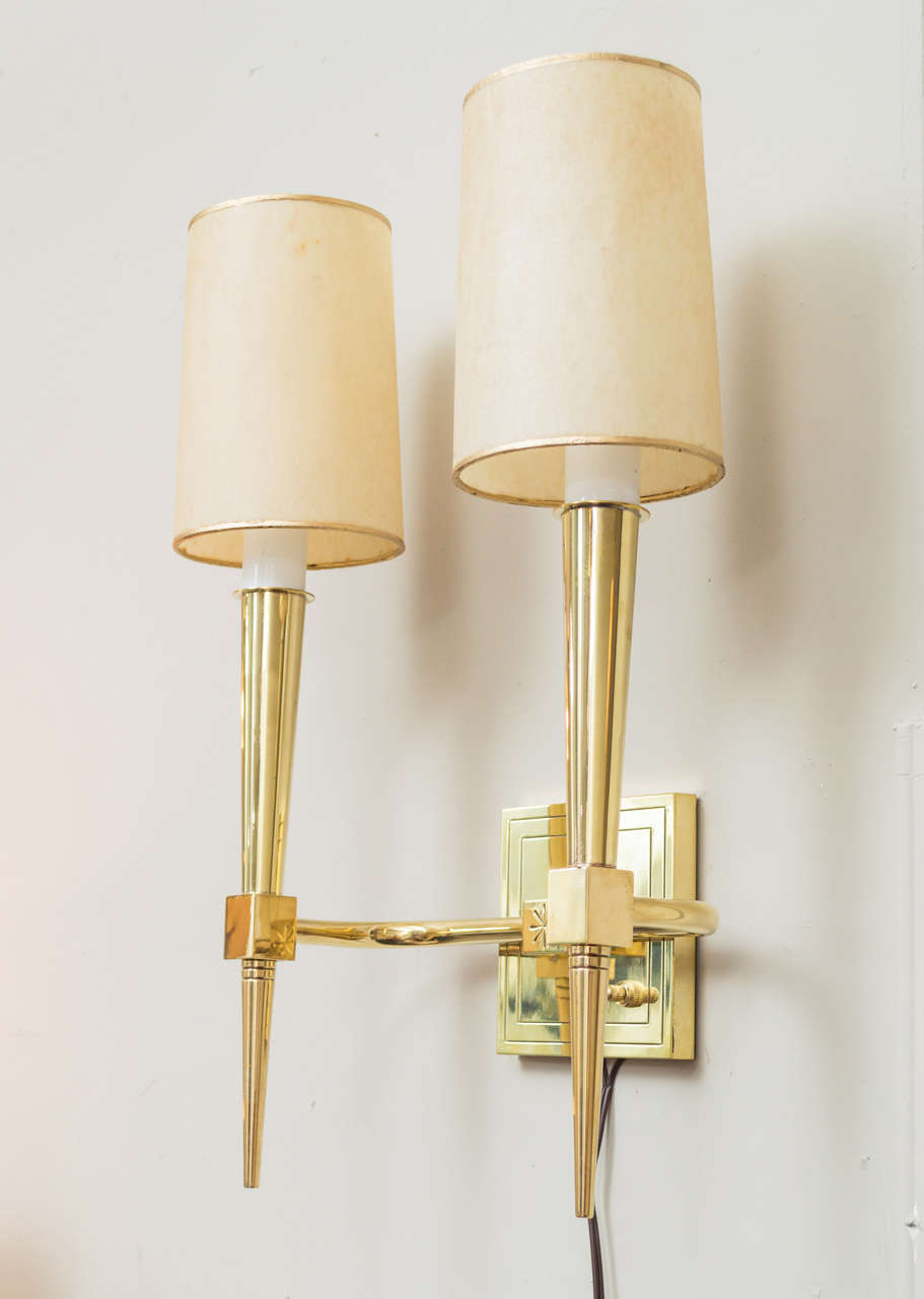 Pair of Tommi Parzinger Wall Sconces In Excellent Condition In San Francisco, CA