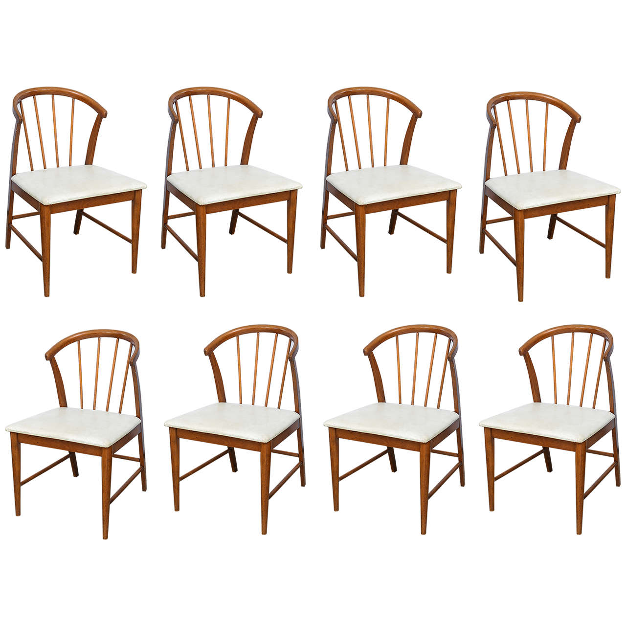 Walnut Danish Wishbone Chairs--Wegner Style--1960s