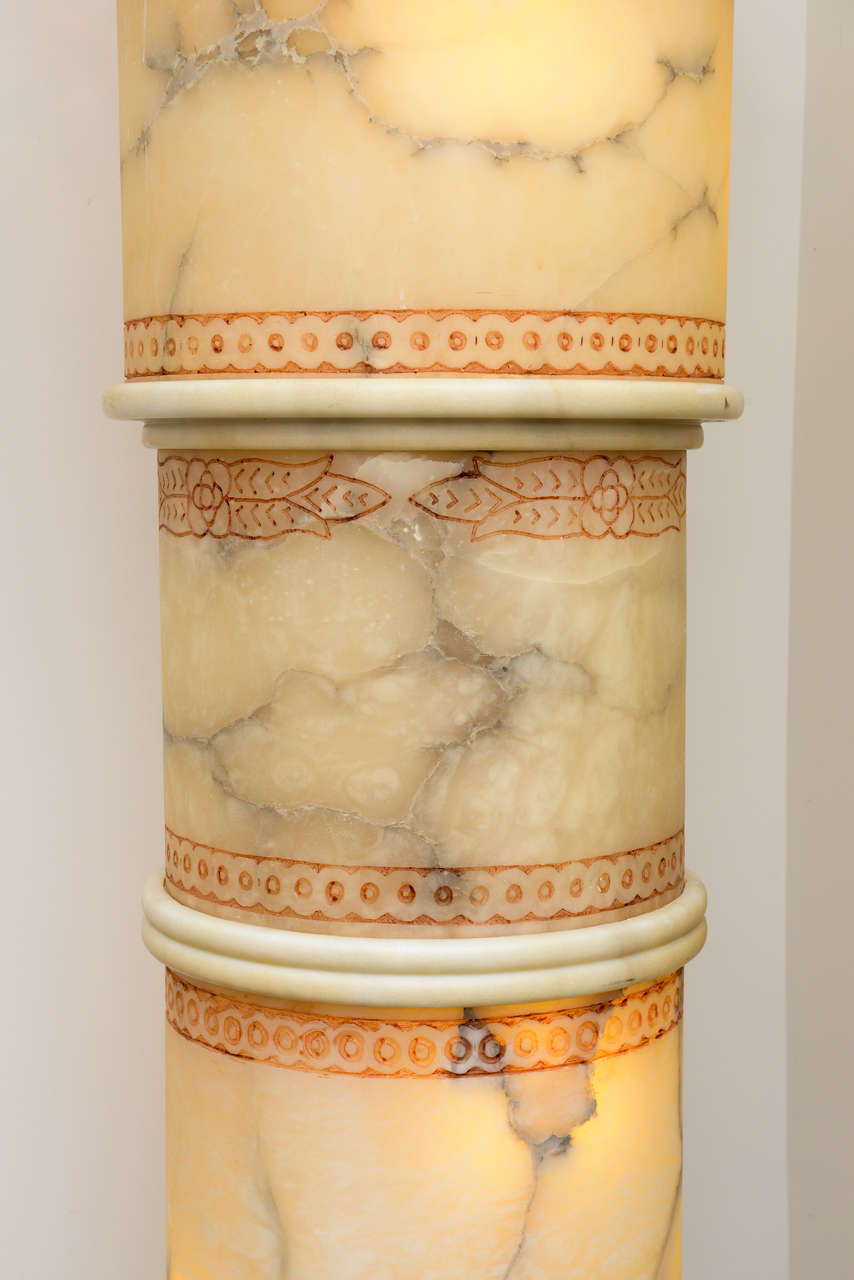 Monumental Alabaster Palm Floor Lamp In Good Condition In West Palm Beach, FL