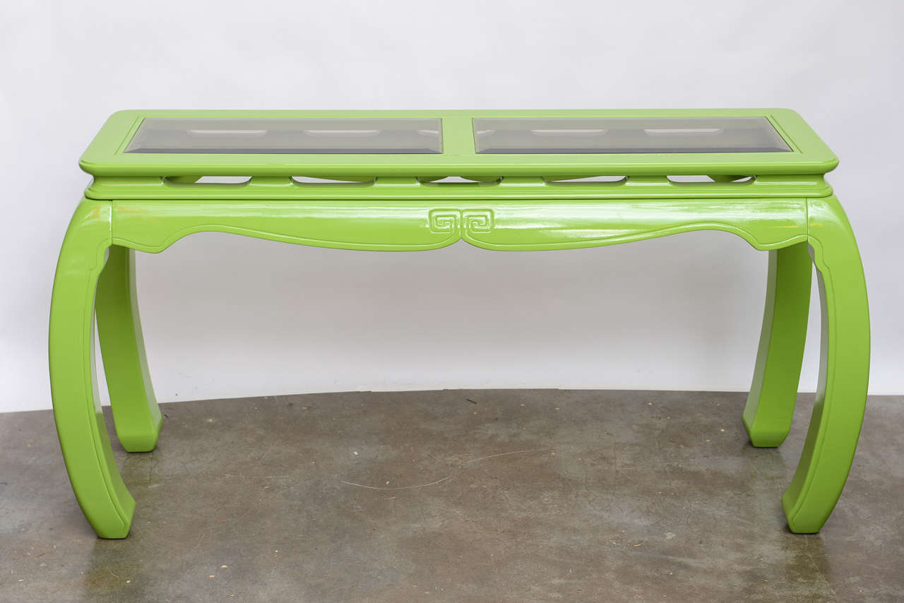 American Lime Green Lacquered Console