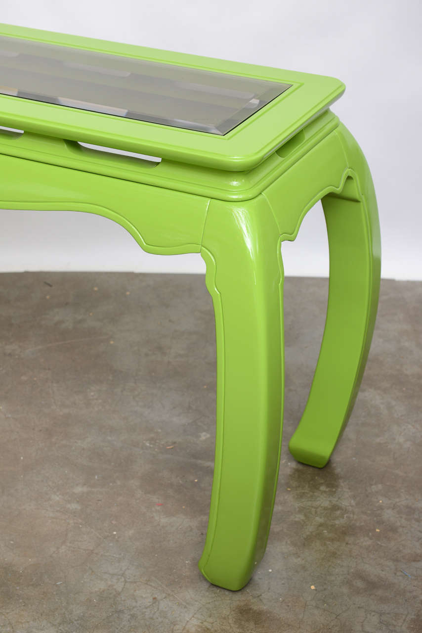 Mid-20th Century Lime Green Lacquered Console