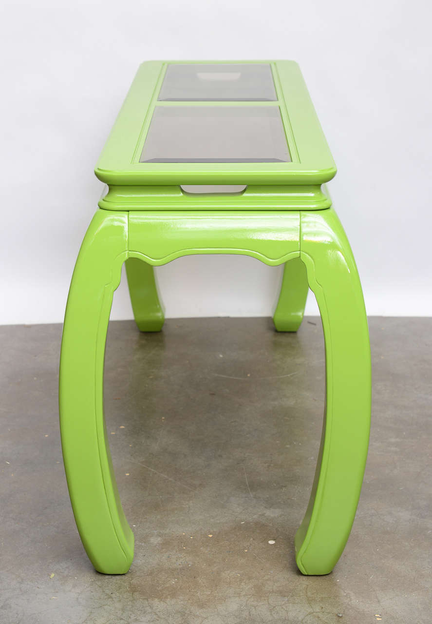 Lime Green Lacquered Console 1