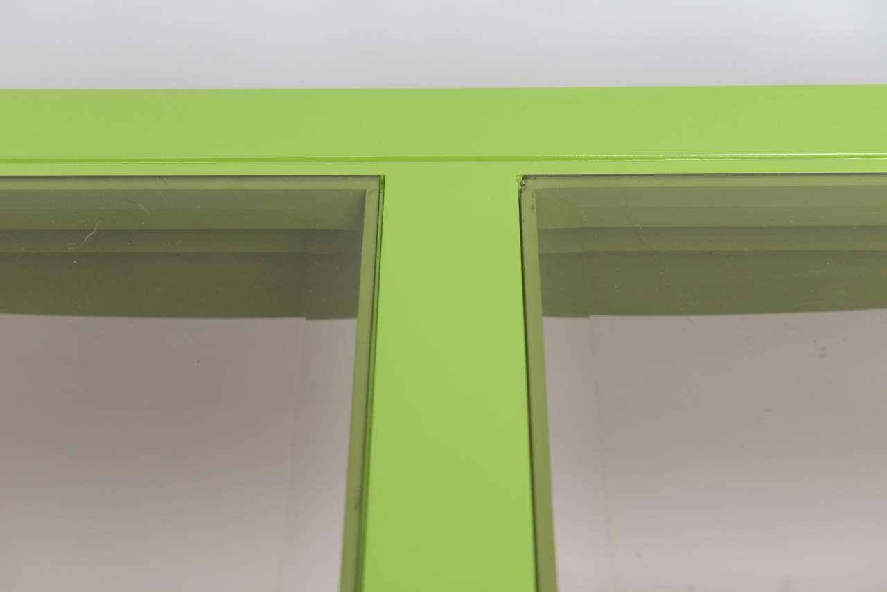 Lime Green Lacquered Console 3