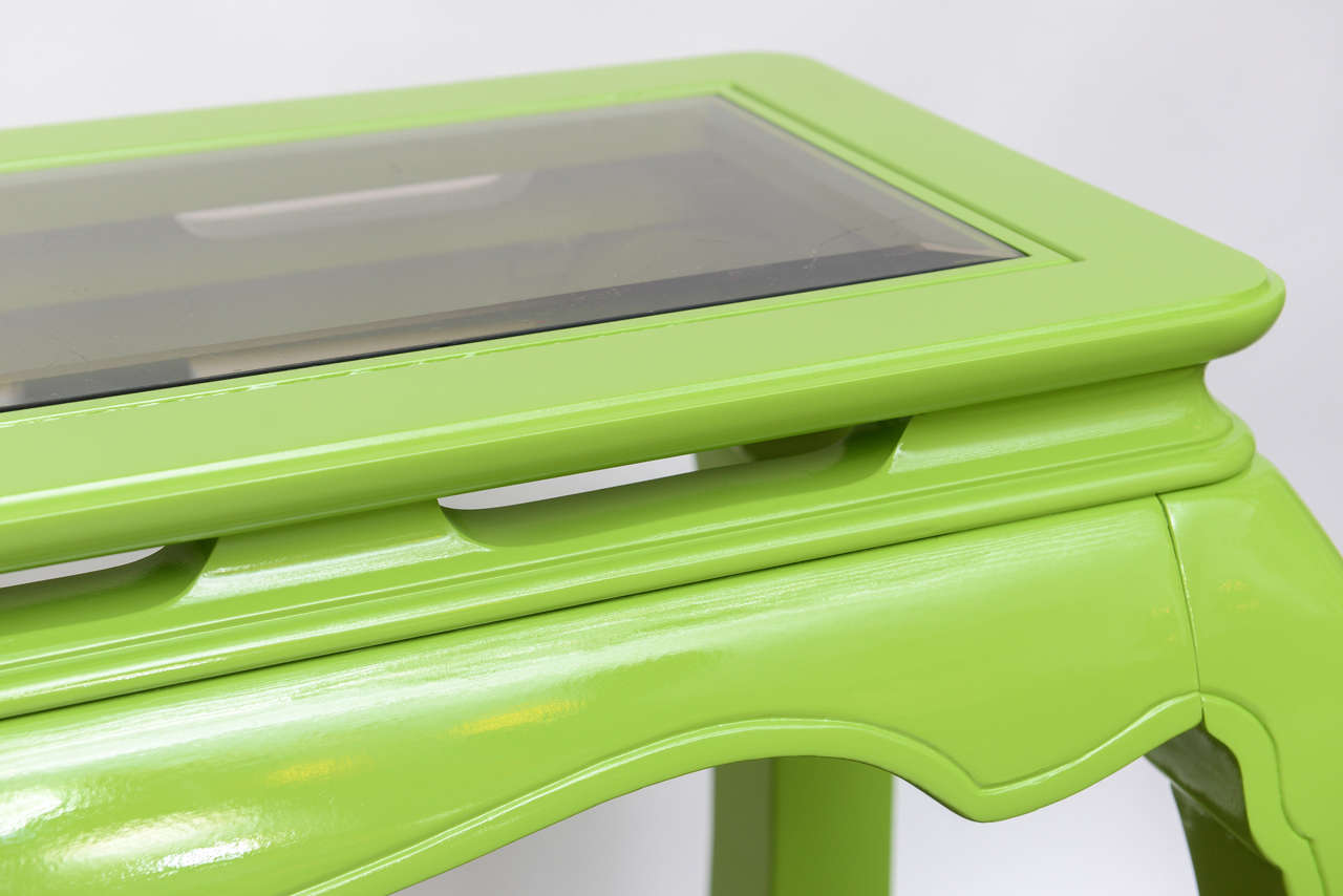 Lime Green Lacquered Console 4