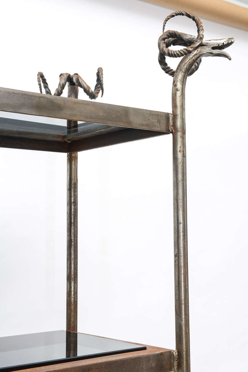 Late 20th Century Hand-Forged Steel Étagère For Sale