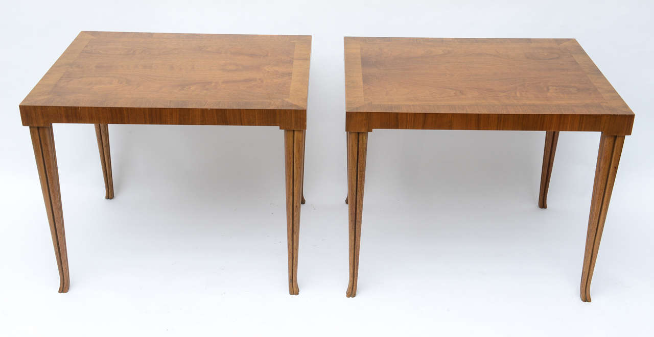 Rare beautiful pair of tables, model 741, manufactured by Baker Furniture.
Great form and design.