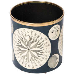 Early Piero Fornasetti “Il Quadrante” Wastepaper Bin