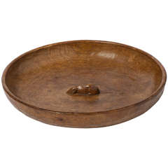 Robert “Mouseman” Thompson Oak Fruit Bowl with Adzed Interior and Exterior