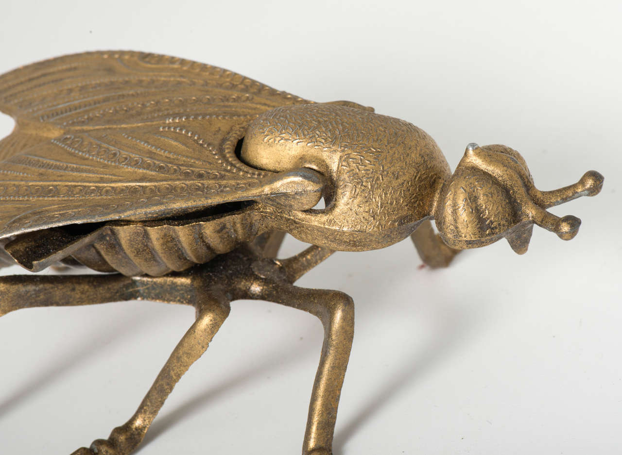 Gilt Metal Ashtray in the Shape of a Bee 1